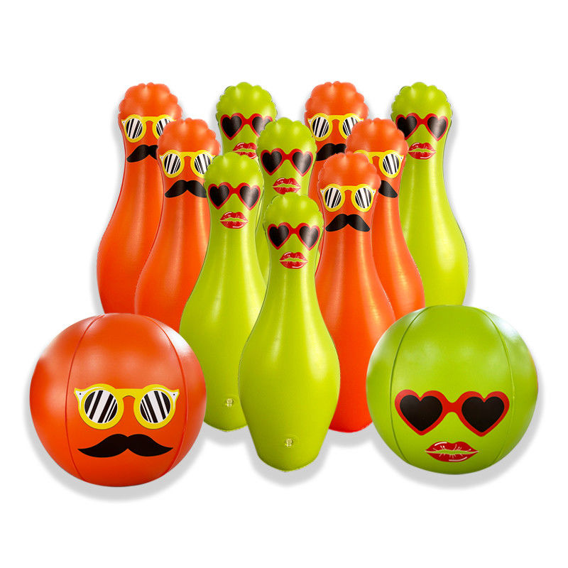 Unisex LC Colorido Divertido Gran patio Juegos al aire libre Jumbo Bola de bolos y alfileres Inflables Niños Set de bolos