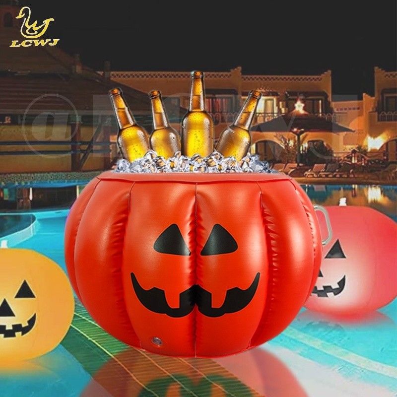 LC Halloween Calabaza sirviendo Buffet Bar Refrescante Contenedor de alimentos Contenedor de bebidas bandeja de hielo inflable Para la fiesta de piscina de barbacoa de verano